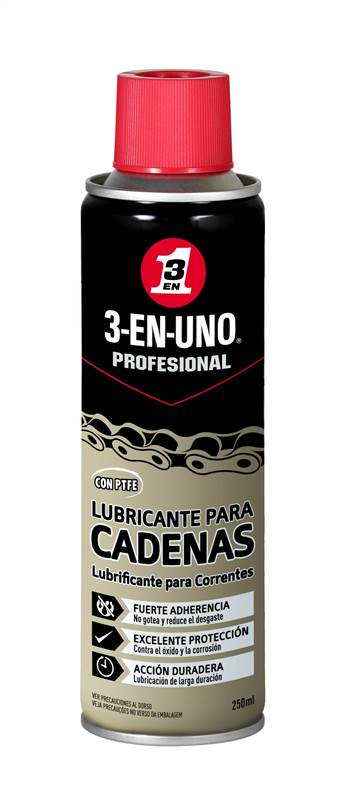<div>SPRAY LUBRICANTE DE CADENAS 3-EN-UNO 250ML</div>